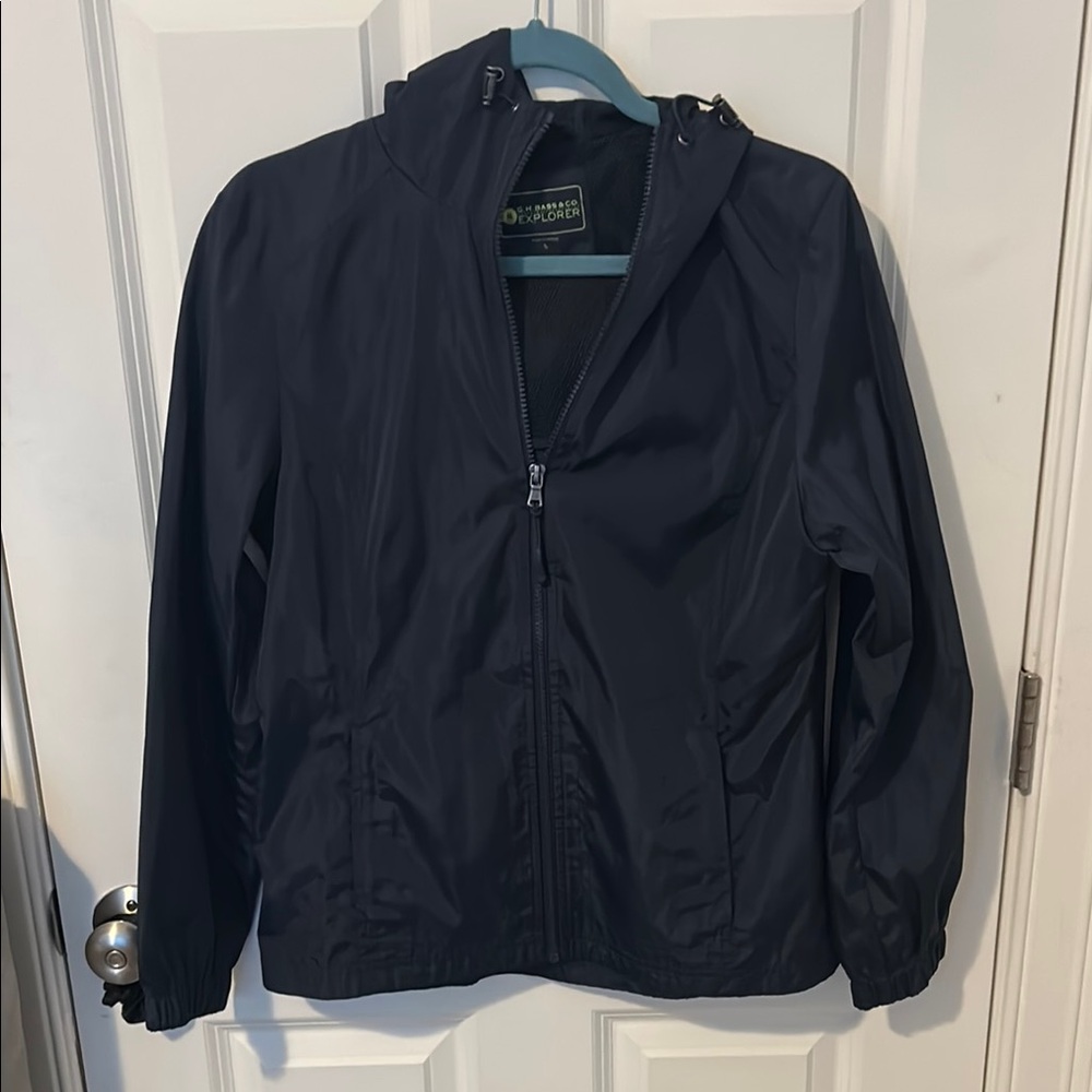 G.H. Bass & Co. Blue Raincoat Lightweight Collared